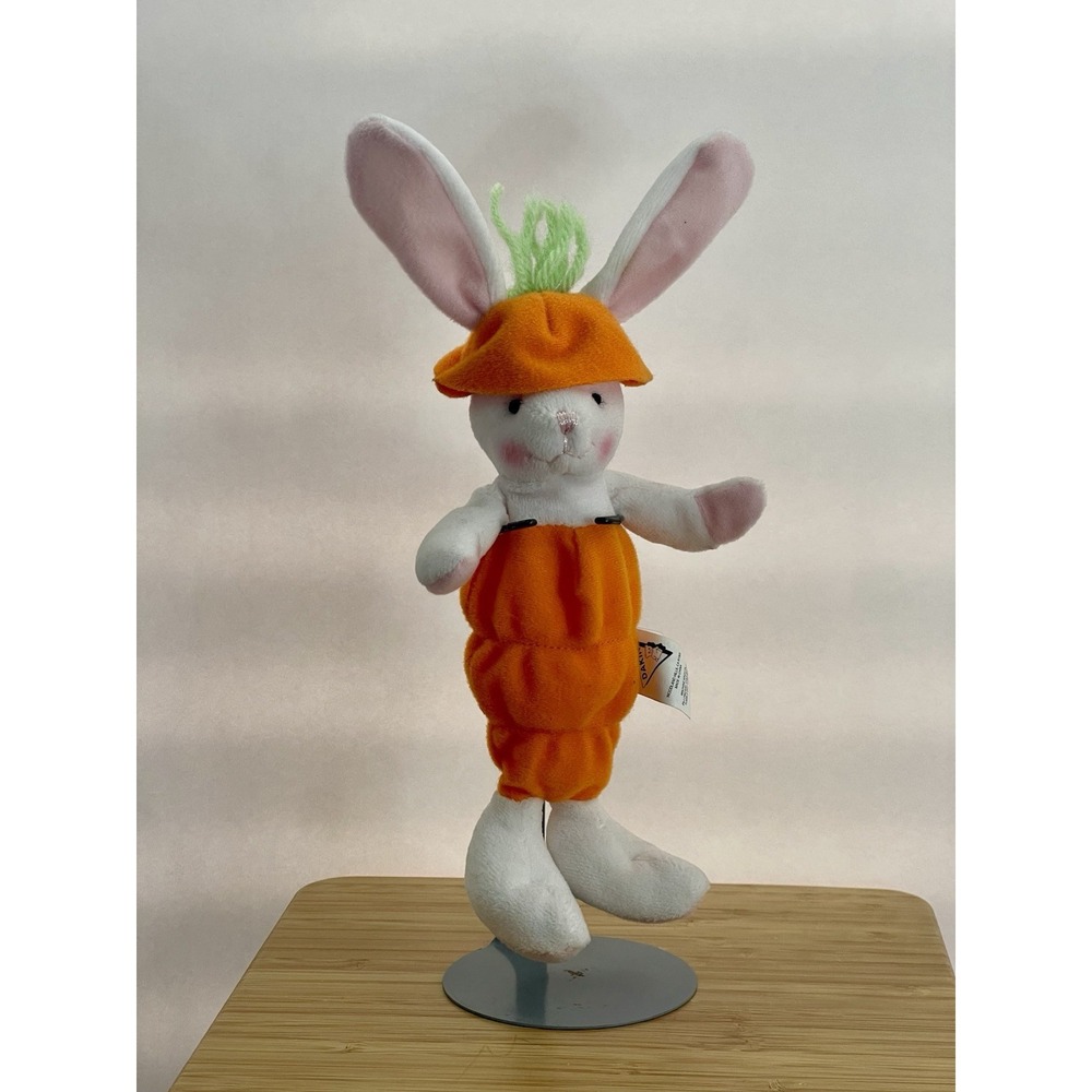 Vintage Dakin Bunny In Carrot Beanbag Plush #53698 Mini‎ 9"